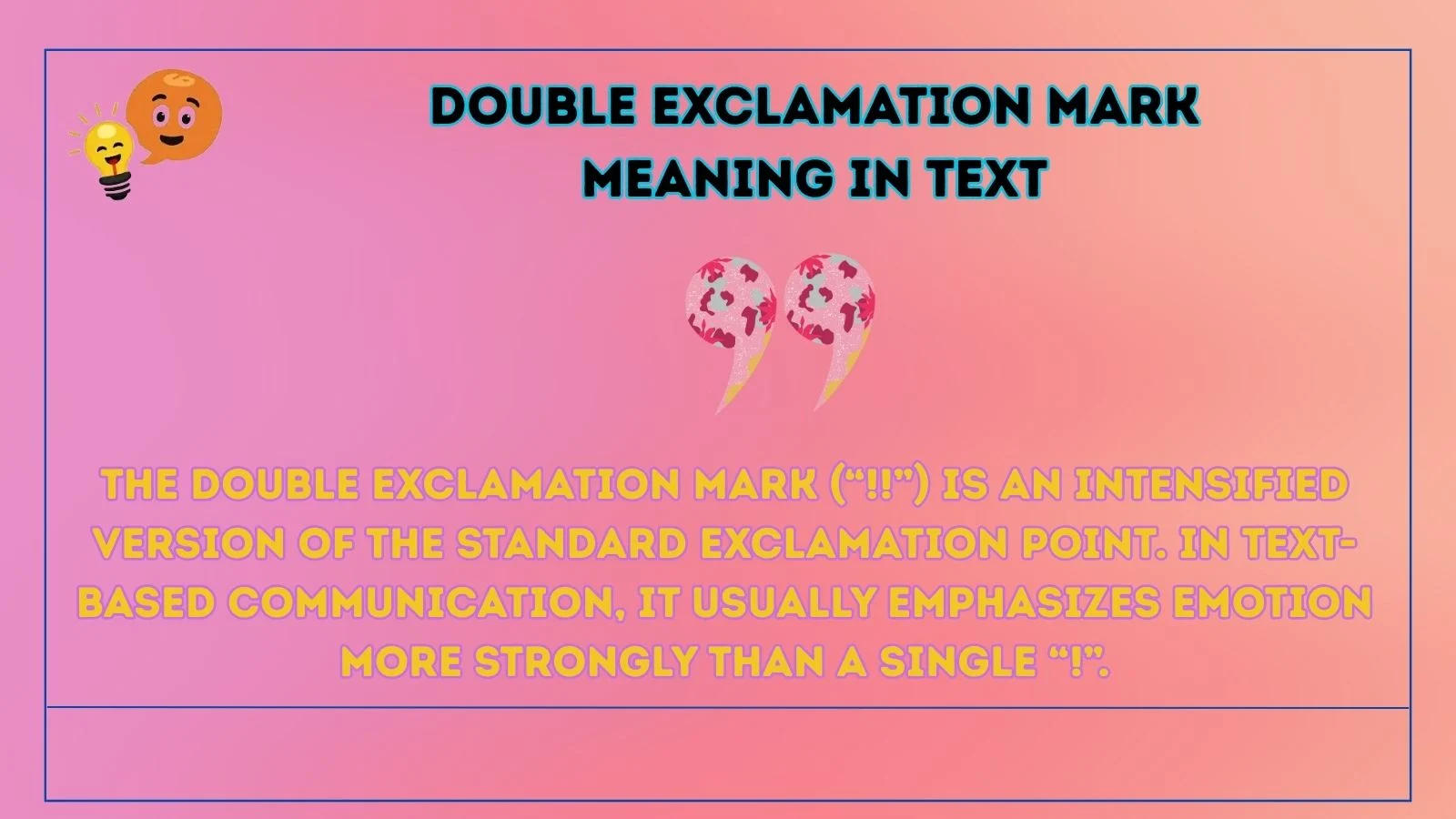 double exclamation mark meaning in text