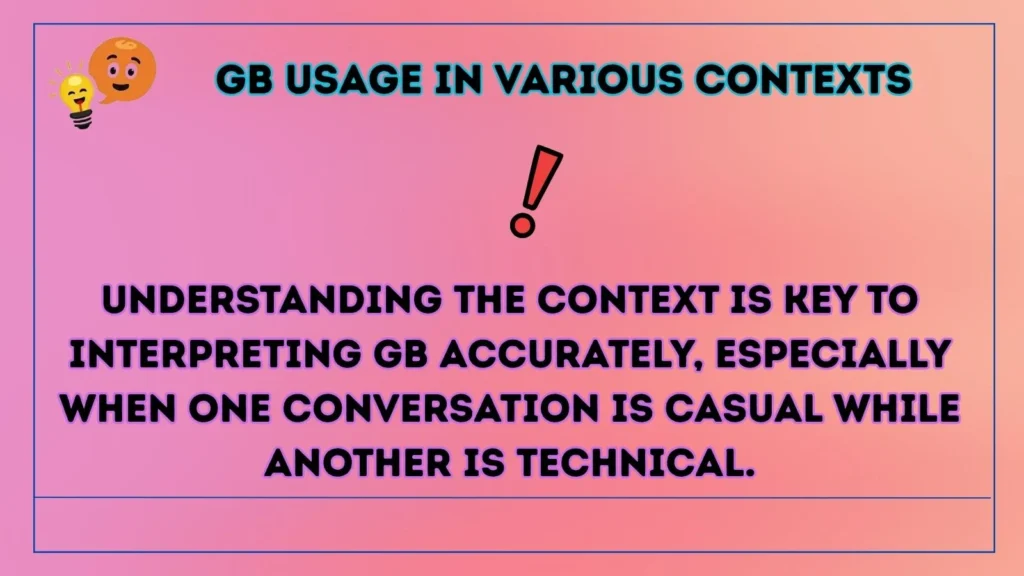 gb Usage in Various Contexts