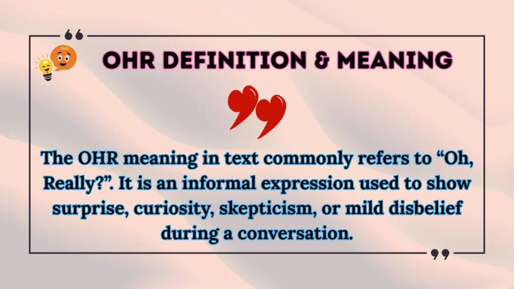 ohr Definition & Meaning