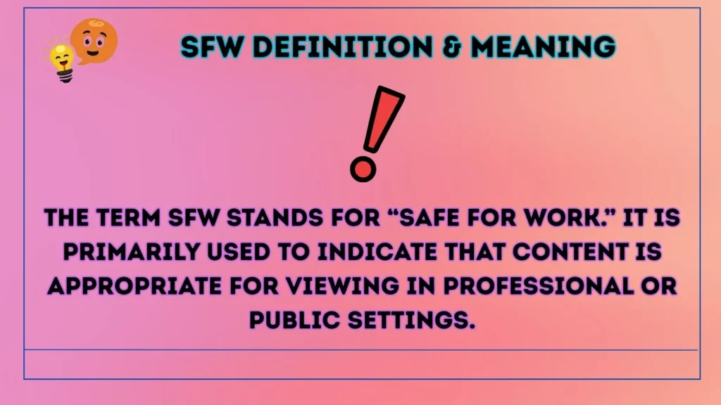 sfw Definition & Meaning