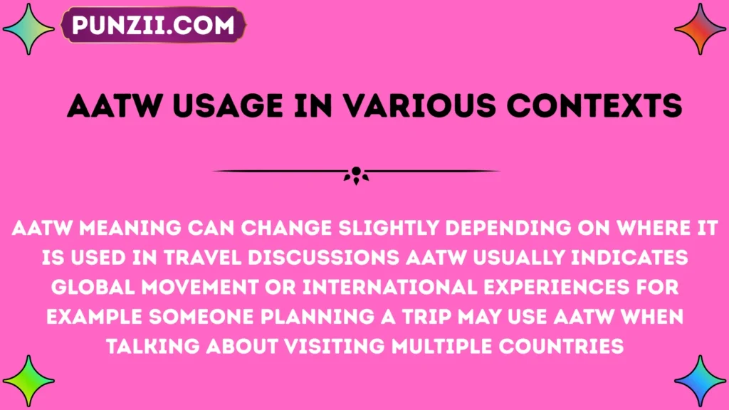AATW Usage in Various Contexts
