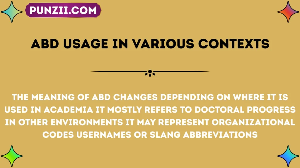 abd Usage in Various Contexts
